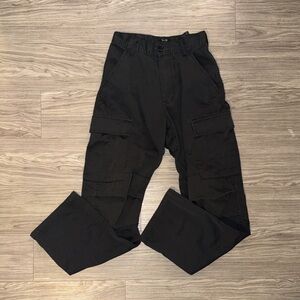 John Galt Pants Women One Size Black Adjustable Waist Mid Rise Relaxed Kim Cargo